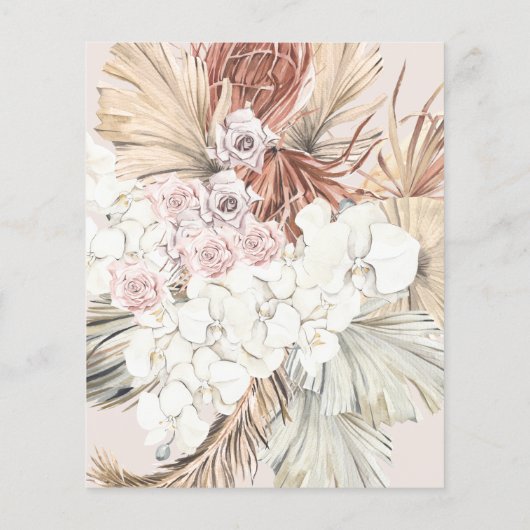 Lage kosten, grote Pampas Grass Wedding Invite (Achterkant)