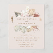 Lage kosten, grote Pampas Grass Wedding Invite (Voorkant)