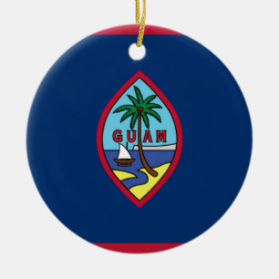 Lage kosten! Guam Flag Keramisch Ornament