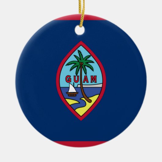Lage kosten! Guam Flag Keramisch Ornament (Voorkant)