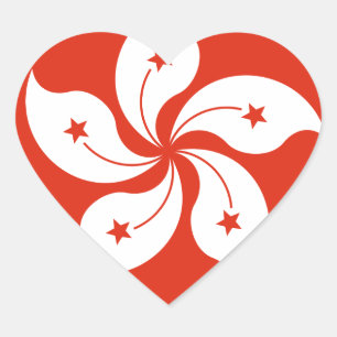 Lage kosten! Hong Kong Flag Hart Sticker