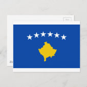 Lage kosten! Kosovaarse vlag Briefkaart (Voorkant / Achterkant)