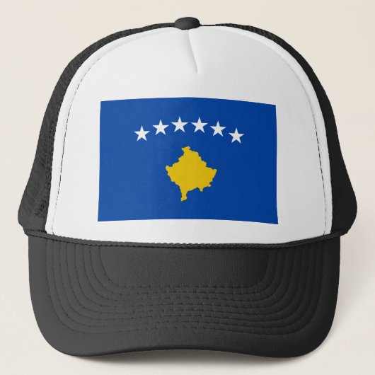 Lage kosten! Kosovaarse vlag Trucker Pet (Voorkant)
