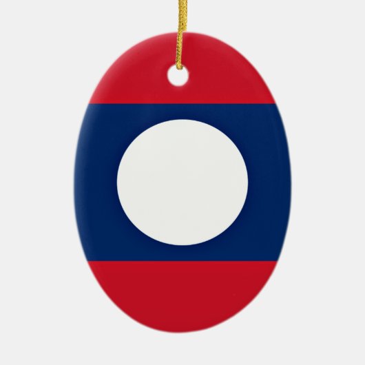 Lage kosten! Laos Flag Keramisch Ornament (Voorkant)