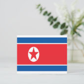 Lage kosten! Noord-Koreaanse vlag Briefkaart (Staand voorkant)