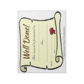 Lage kosten school goed gereed scrollbladen notitieblok (Linkerzijde)