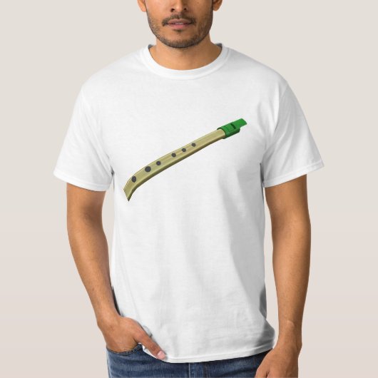 Lage kosten Tin Whistle Penny flesje op een T Shir T-shirt (Voorkant)