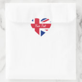Lage kosten Union Jack Naam Tag Romantisch Hart Sticker (Tas)