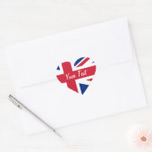 Lage kosten Union Jack Naam Tag Romantisch Hart Sticker (Envelop)