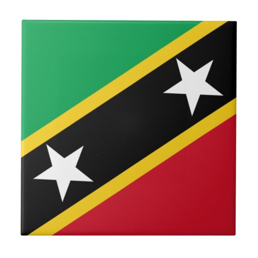 Lage kosten! Vlag Saint Kitts en Nevis Tegeltje (Voorkant)