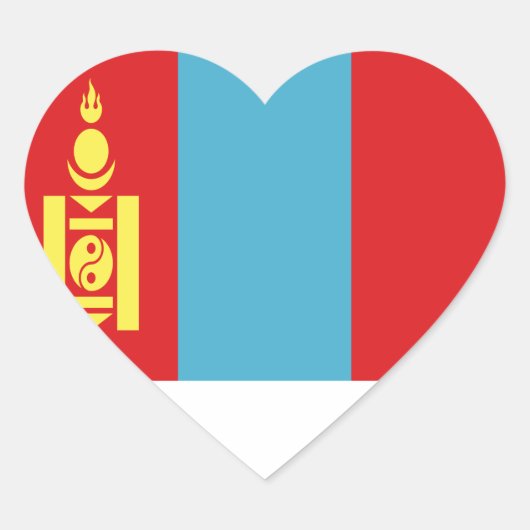 Lage kosten! Vlag van Mongolië Hart Sticker (Voorkant)