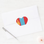 Lage kosten! Vlag van Mongolië Hart Sticker (Envelop)