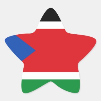 Lage kosten! Vlag Zuid-Soedan Ster Sticker