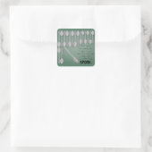 Lage lepels vierkante sticker (Tas)