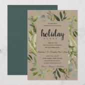 LAGE LIJST GREEN GRAY CORPORATE HOLIDAY PARTY KAART (Voorkant / Achterkant)