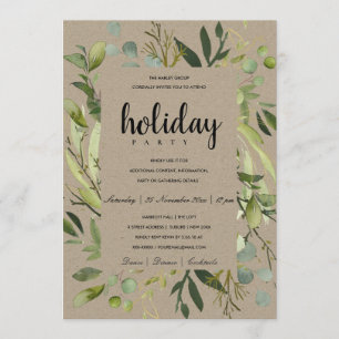 LAGE LIJST GREEN GRAY CORPORATE HOLIDAY PARTY KAART