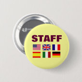 Lage personeelskaarten in bulk voor festivals ronde button 5,7 cm (Voorkant /achterkant)