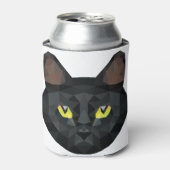 Lage Poly Black Cat | Lage polykunst Blikjeskoeler (Blikje Voorkant)