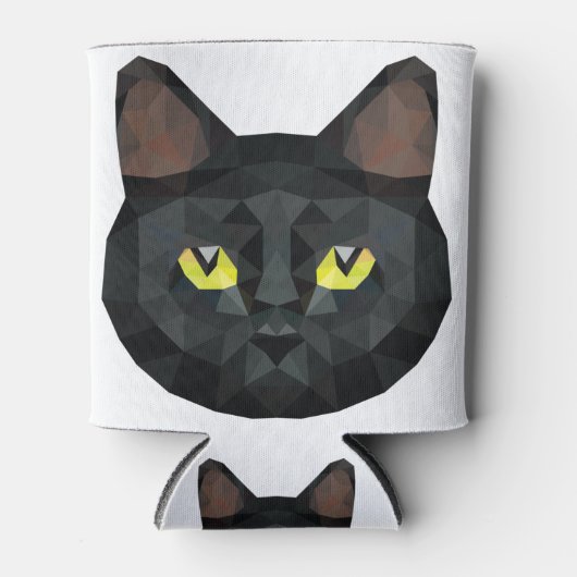 Lage Poly Black Cat | Lage polykunst Blikjeskoeler (Voorkant)
