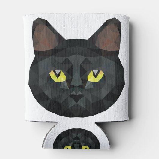 Lage Poly Black Cat | Lage polykunst Blikjeskoeler (Achterkant)