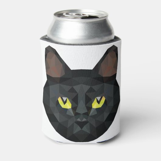 Lage Poly Black Cat | Lage polykunst Blikjeskoeler (Blikje Achterkant)