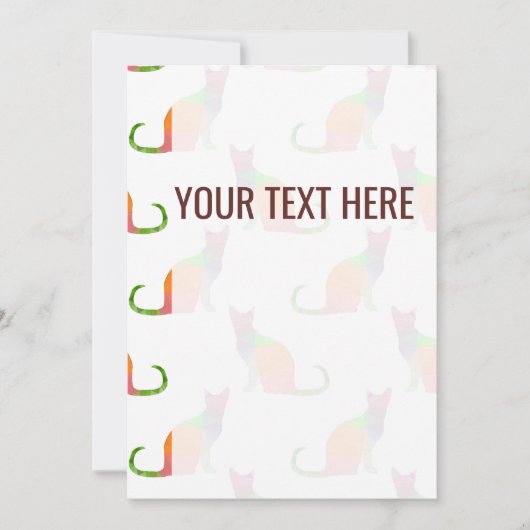 Lage Poly Kleurrijke Kat Patroon Aankondiging (Voorkant)