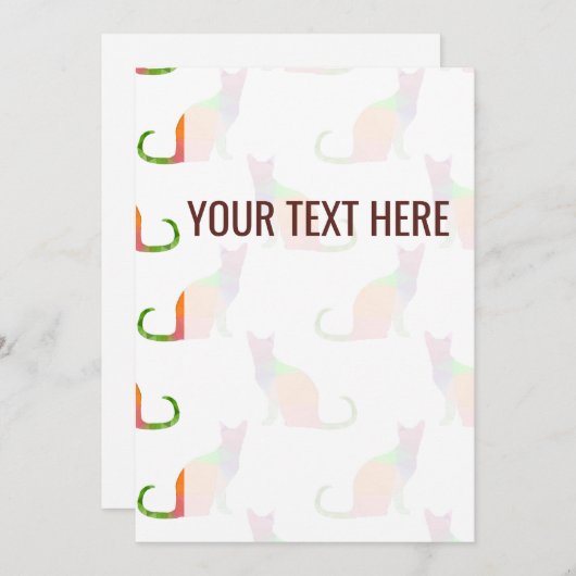 Lage Poly Kleurrijke Kat Patroon Aankondiging (Voorkant / Achterkant)