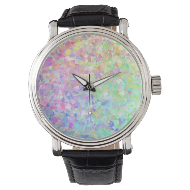 Lage Poly Rainbow  Horloge (Voorkant)