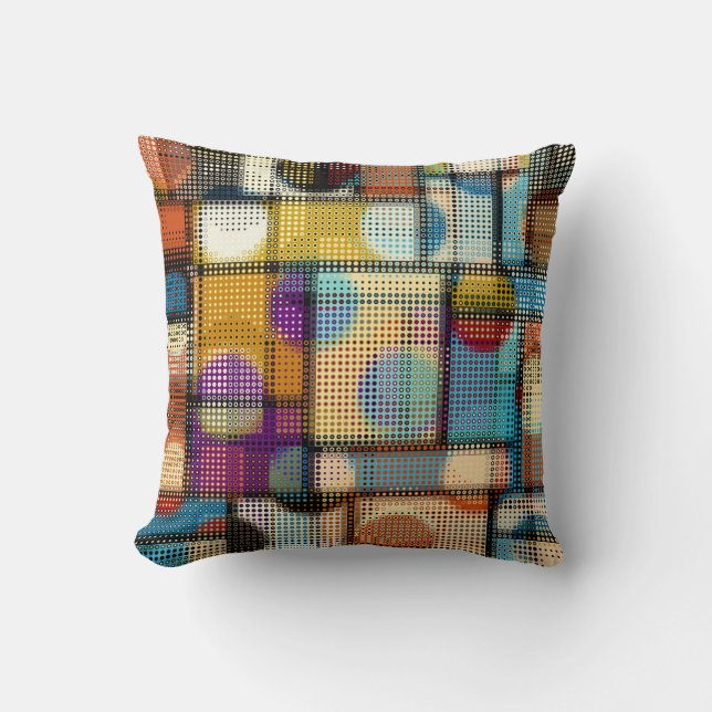 Lage polypixel kunst, geometrisch patroon. kussen (Voorkant)