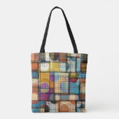 Lage polypixel kunst, geometrisch patroon. tote bag (Achterkant)