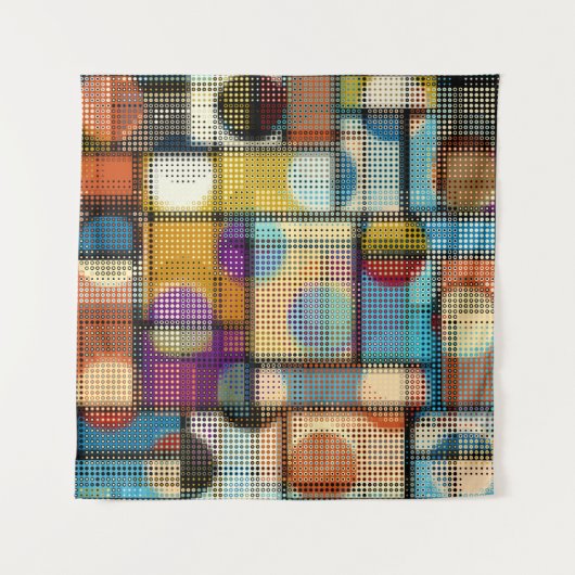 Lage polypixel kunst, geometrisch patroon. wandkleed (Voorkant)