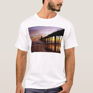 Lage reflecties bij zonsondergang, Huntington Beac T-shirt