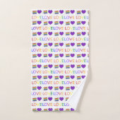 LAGE regenboogpride lade plak Paars hart Bad Handdoek (Handdoek)