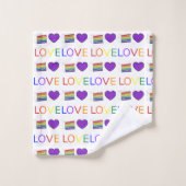 LAGE regenboogpride lade plak Paars hart Bad Handdoek (Wasdoekje)