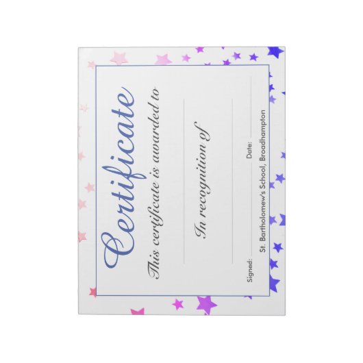 Lage schoolvaarbevoegdheidsbladen notitieblok (Linkerzijde)