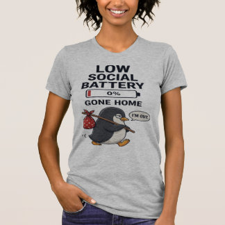  Lage Sociale Batterij 0% Naar Huis T-Shirt 