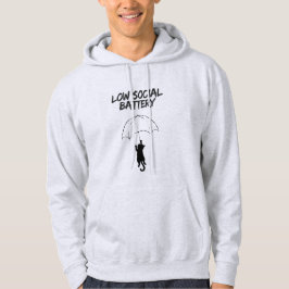 Lage Sociale Batterij – Bewerkbare Quote Kat Hoodi Hoodie