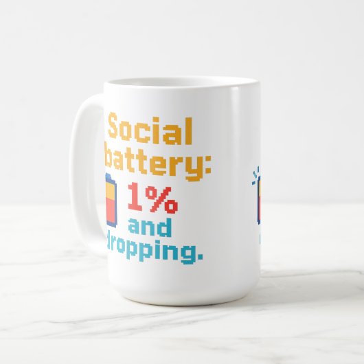 Lage sociale batterij koffiemok (Voorkant links)