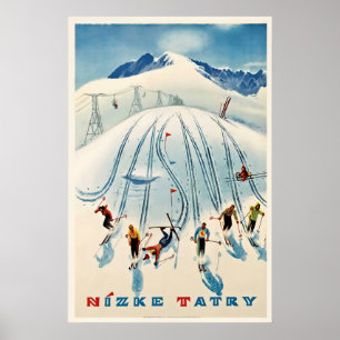 Lage Tatra Nizke Tatry Slowakije Vintage Ski Poste Poster