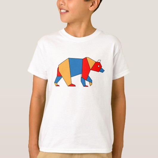 Lage Veelhoek Beer Cartoon Art T-shirt (Voorkant)