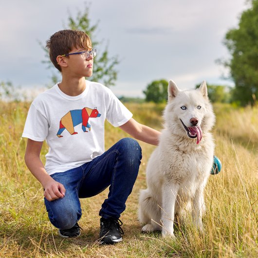 Lage Veelhoek Beer Cartoon Art T-shirt