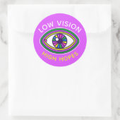 Lage visie, hoge hoop aangepaste oogblindheid ronde sticker (Tas)