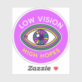 Lage visie, hoge hoop aangepaste oogblindheid sticker (Vel)