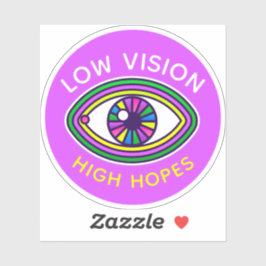 Lage visie, hoge hoop aangepaste oogblindheid sticker