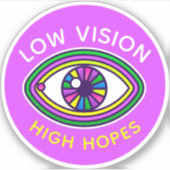 Lage visie, hoge hoop aangepaste oogblindheid sticker (Voorkant)