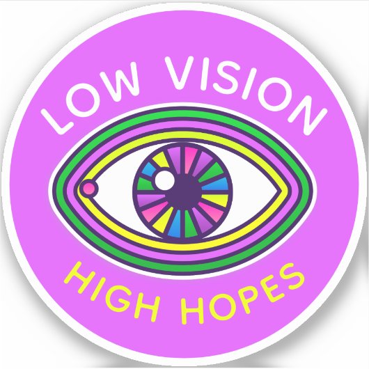 Lage visie, hoge hoop aangepaste oogblindheid sticker (Voorkant)