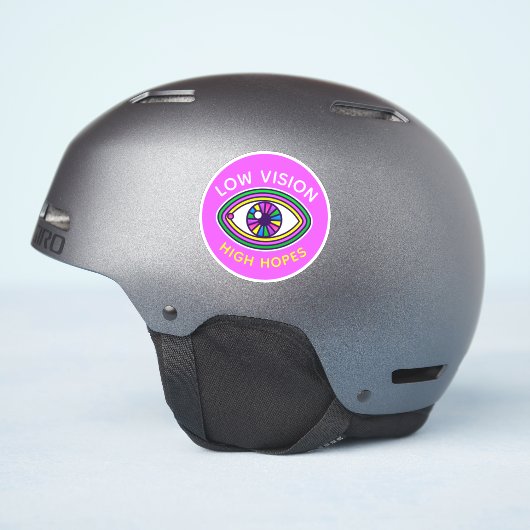 Lage visie, hoge hoop aangepaste oogblindheid sticker (Helm Zijkant)