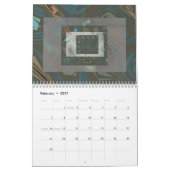 Lagen Abstracte digitale kunstkalender voor geheug Kalender (Feb 2027)