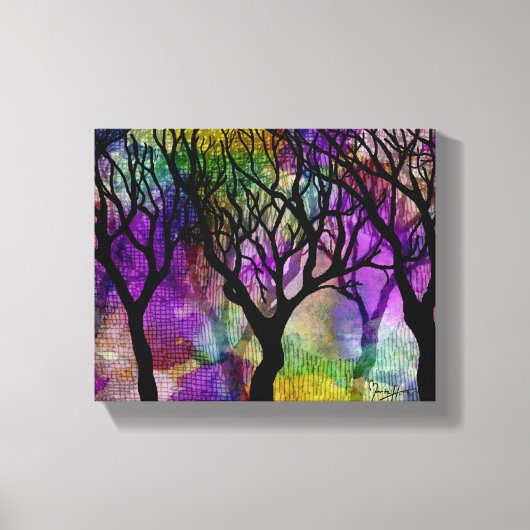 Lagen bomen op de achtergrond van Mica Canvas Afdruk (Voorkant)