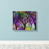 Lagen bomen op de achtergrond van Mica Canvas Afdruk (Insitu (Houten vloer))